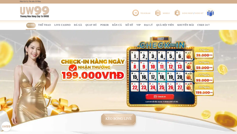 giao diện trang chủ uw99
